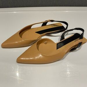 Open heeled Zara flats size 6